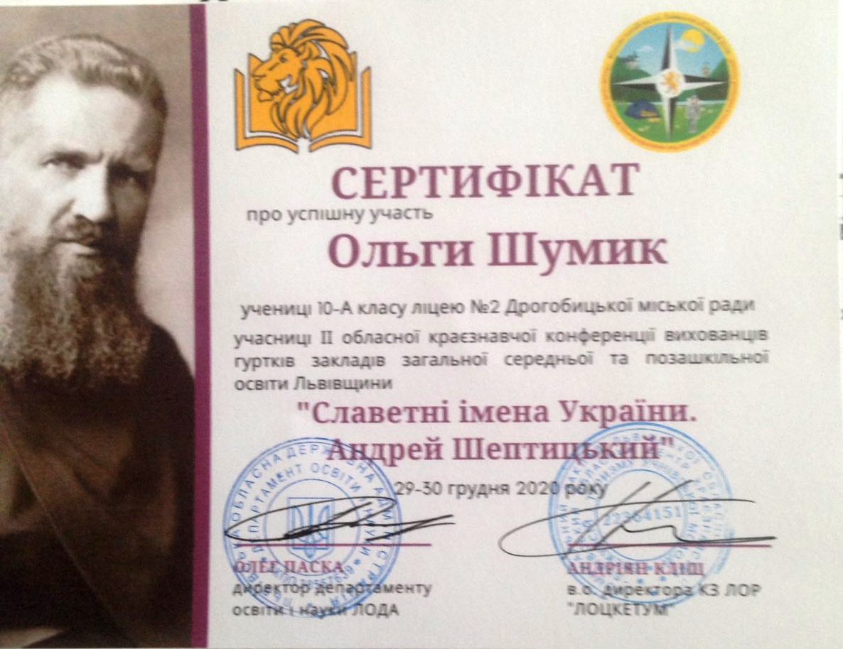 Вітаємо з перемогою в ІІ обласній краєзнавчій конференції 